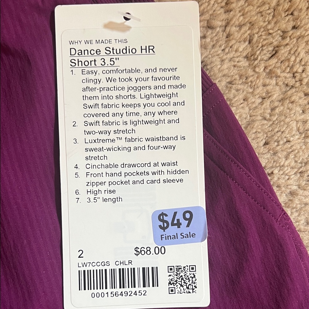 Lululemon Athletica Dark Purple Athletic Shorts - Picture 2 of 5